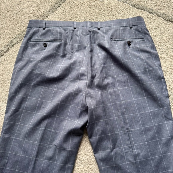 Lauren Ralph Lauren trouser pants blue gray windowpane 40 X 34 long - Picture 8 of 8